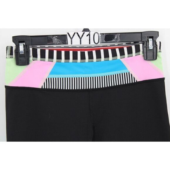 Lululemon Womens Run: Inspire Crop II Seawheeze Colorful Geometric Black 4 - Picture 2 of 7